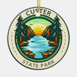 Custer State Park South Dakota Badge Julgransprydnad Keramik