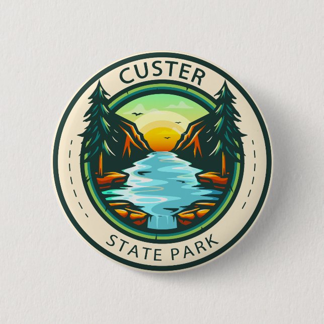 Custer State Park South Dakota Badge Knapp (Framsida)