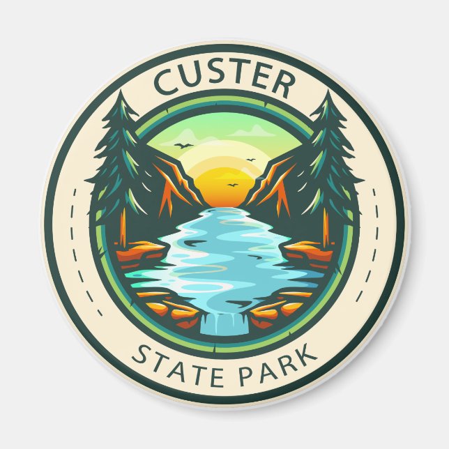 Custer State Park South Dakota Badge Magnet (Framsidan)