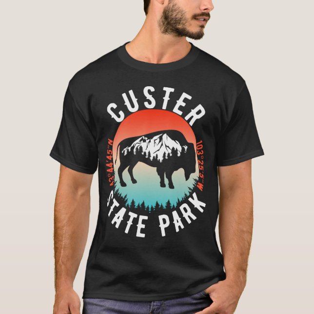 Custer State Park, South Dakota, Bison Älskare T Shirt (Framsida)