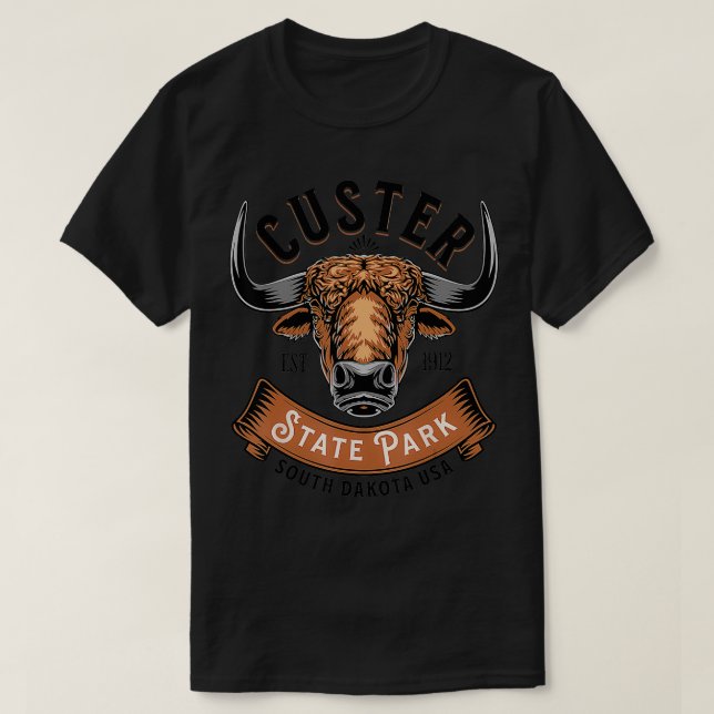 Custer State Park South Dakota Buffalo Hike Outrs T Shirt (Design framsida)