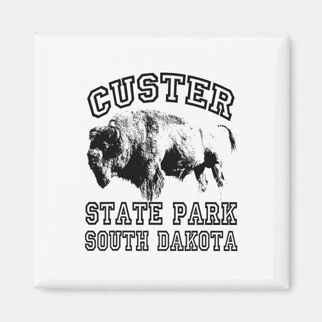Custer State Park South Dakota Buffel Natur Vandri Magnet (Framsidan)