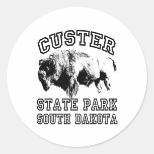Custer State Park South Dakota Buffel Natur Vandri Runt Klistermärke