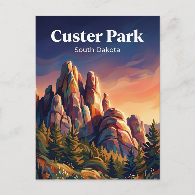 Custer State Park South Dakota Vykort (Framsida)