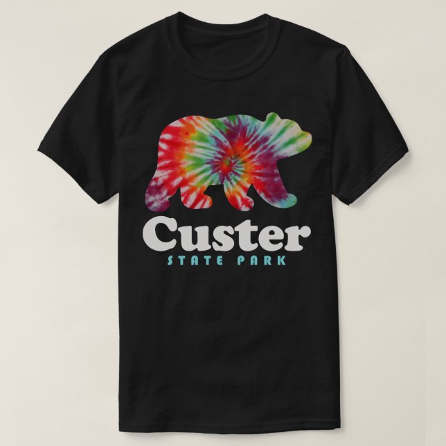 Custer State Park Tie Dye Bear South Dakota T Shirt (Design framsida)