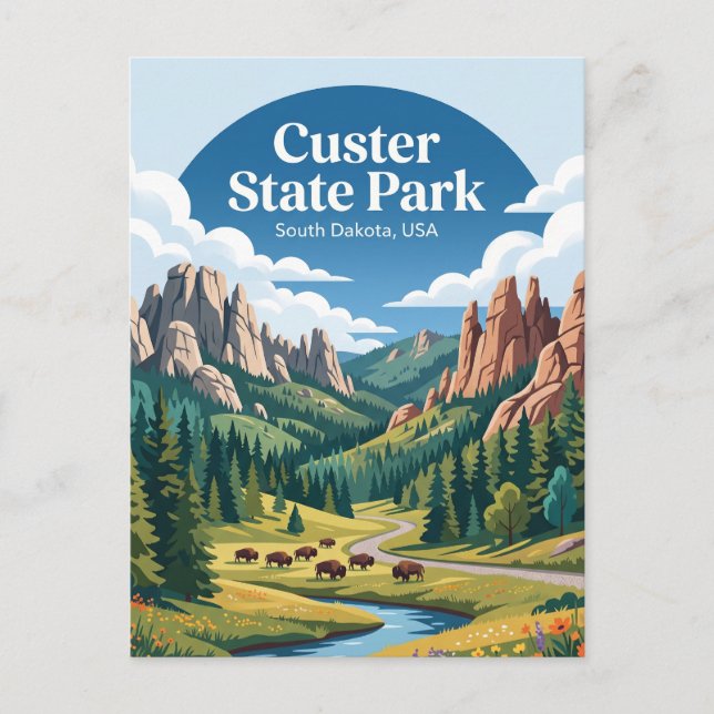 Custer State Park USA Vykort (Framsida)