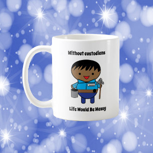 Custodial Life Messy Black Male Funny Kaffemugg