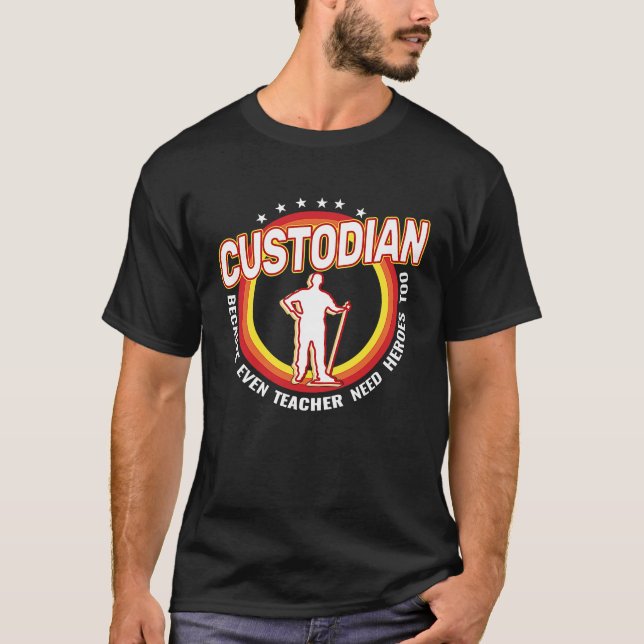 Custodian because even  Caretaker Custodian janito T Shirt (Framsida)