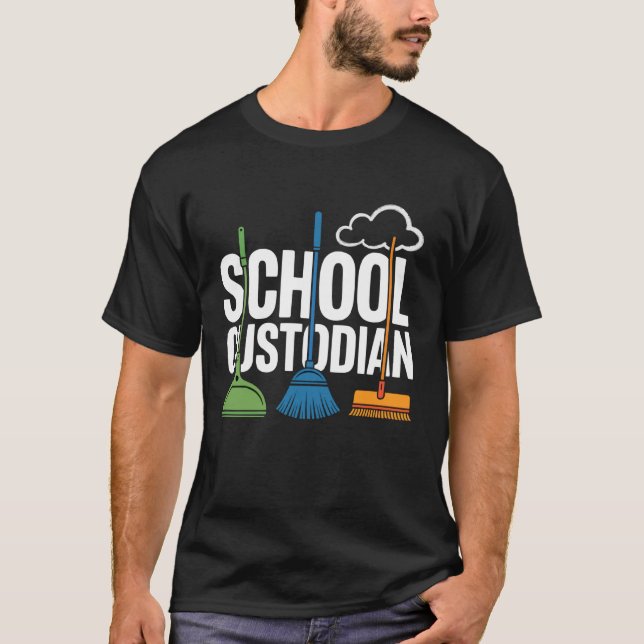 Custodian Custodians Because Funny Janitor T Shirt (Framsida)