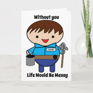 Custodian Janitor Funny Personalize Kort