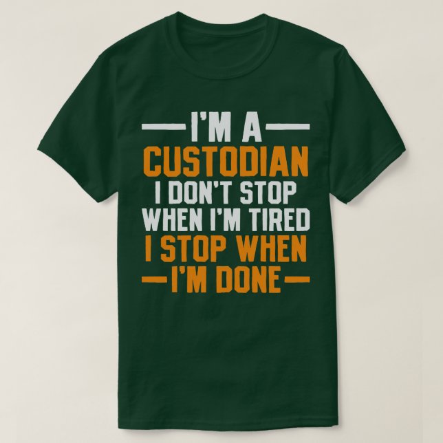 Custodian Janitor School Custodian T Shirt (Design framsida)