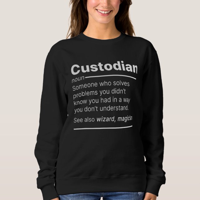 Custodian job worker definition dictionary text t shirt (Framsida)