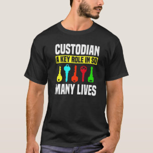 Custodian Nycklar Janitor Guard Caretaker Porter H T Shirt