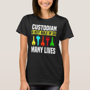 Custodian Nycklar Janitor Guard Caretaker Porter H T Shirt