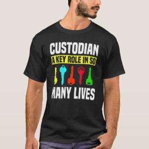 Custodian Nycklar Janitor Guard Caretaker Porter H T Shirt
