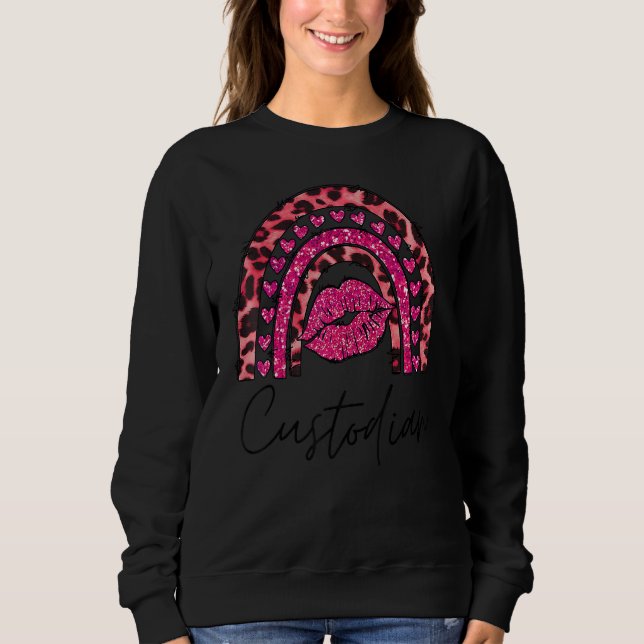 Custodian Pink Leopard Rainbow First Day Of Back T T Shirt (Framsida)