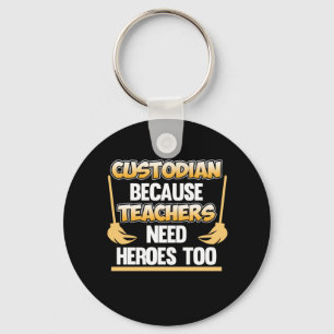 Custodian Teacher Hero School Caretaker Janitor Gr Nyckelring