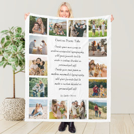 Custom 14 Photo Collage Poem Fleecefilt