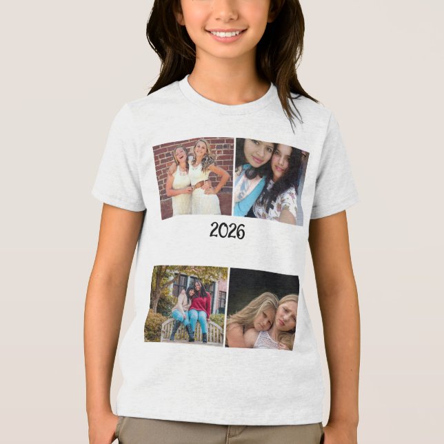 CUSTOM  2026 4 PHOTO COLLAGE T SHIRT (Framsida)