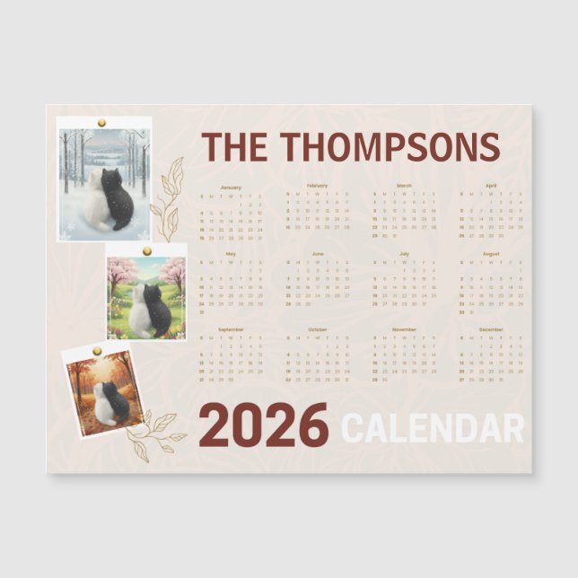 Custom 2026  Calendar with Seasonal Cat (Framsida)
