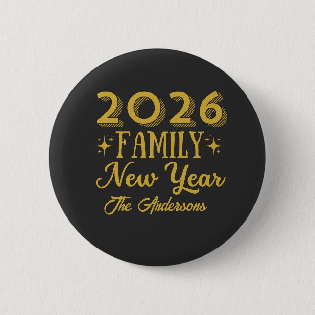 Custom 2026 Family New Year  Knapp (Framsida)