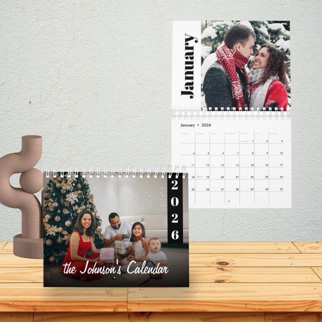 Custom 2026 Family Photo Modern & Minimalist Kalender (Skapare uppladdad)