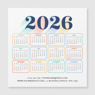 Custom 2026 Magnetic Calendar – Modern & Elegant