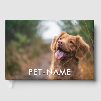 Custom 2 Photo With Your Pet Dog 2 Name Picture On Gästböcker