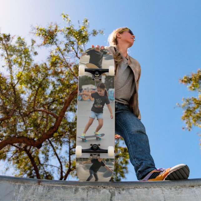 Custom 3-Photo Collage | Personalized Kids Action  Mini Skateboard Bräda 18,5 Cm (Utomhus 1)