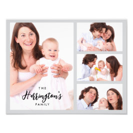 Custom 4 Family Photos Collage Rectangle Frame Fototryck
