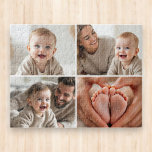 Custom 4 Photo Collage Cute Baby  Pussel<br><div class="desc">Piece together the sweetest memories with this Custom 4-Photo Collage Cute Baby Jigsaw Puzzle. Featuring four of your favorite baby photos in an adorable layout, this puzzle turns precious moments into a fun, interactive keepsake. Add your baby’s name, birthdate, or a loving message for a personal touch that makes it...</div>