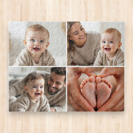 Custom 4 Photo Collage Cute Baby  Pussel