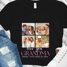 Custom 4 Photo Collage for Grandma - Gift T Shirt