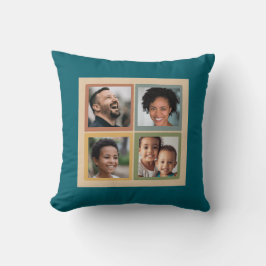 Custom 4-Photo Family Collage Kudde