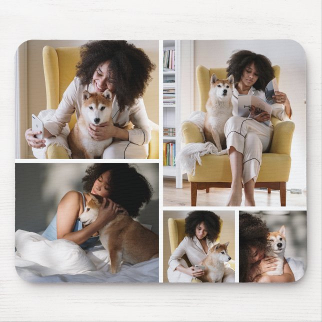 Custom 5 Photo Collage Mousepad Musmatta (Framsidan)