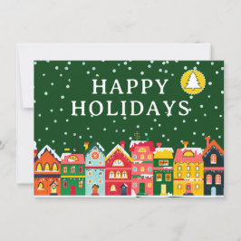 Custom 5Photo Happy Holiday Cute Colorful Card Inbjudningar