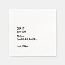 Custom 60th Birthday Funny Museum Label Chic Pappersservett