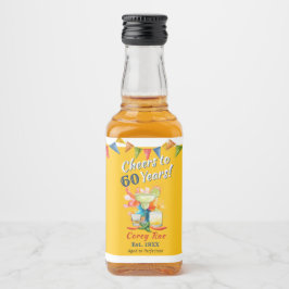 Custom 60th Birthday Margarita Tequila Fiesta Spritflaskor Etikett