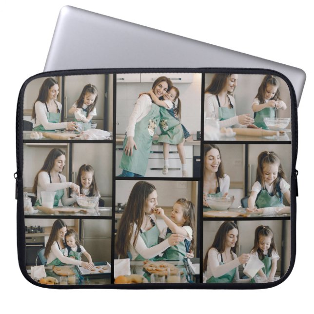 Custom 8 Photo Collage Electronics Bag Laptop Fodral (Framsidan)