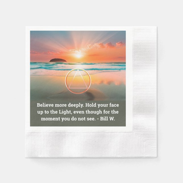 Custom AA Prayer Napkin | Sunrise Beach Symbol Pappersservett (Framsidan)