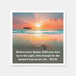 Custom AA Prayer Napkin | Sunrise Beach Symbol Pappersservett