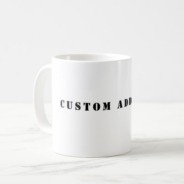 Custom Add Text Coffee Mug Kaffemugg (Framsida vänster)