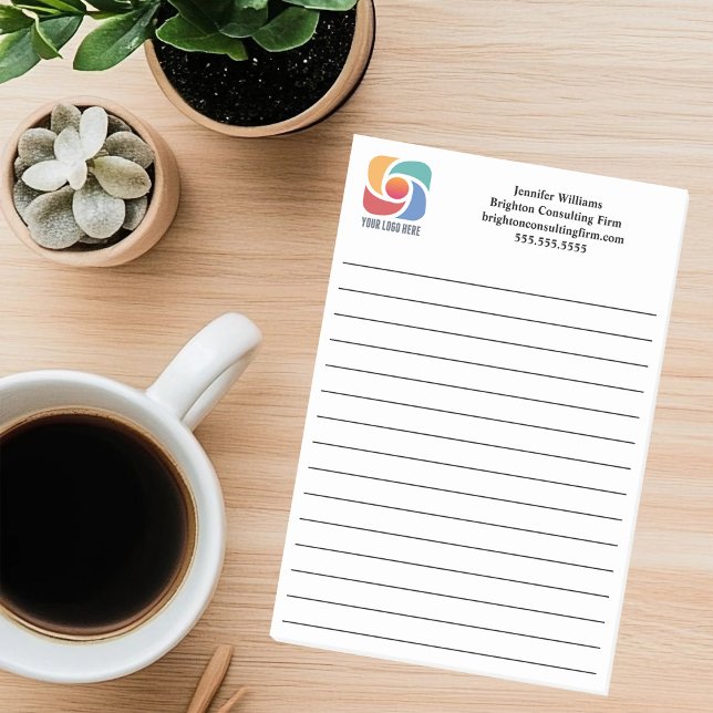 Custom Add Your Business Logo Lined Company Post-it Block (Skapare uppladdad)