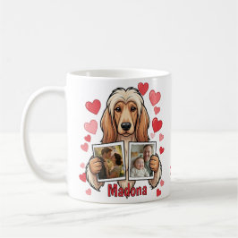 Custom Afghan Hound Photo Heart Coffee Mug Kaffemugg