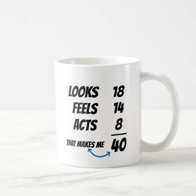 Custom Age Equation Funny Personalized Birthday  Kaffemugg (Höger)