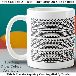 Custom Age Happy Birthday Modern Hidden Message Kaffemugg