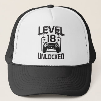 Custom Age Level 18 Unlocked Birthday Gamer  Keps