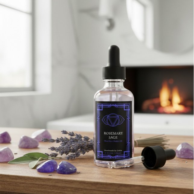 Custom Ajna Third Eye Chakra Essential Oil Label Vinetikett (Skapare uppladdad)