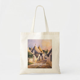 Custom Alberobello Trulli House Italy Watercolor Tygkasse