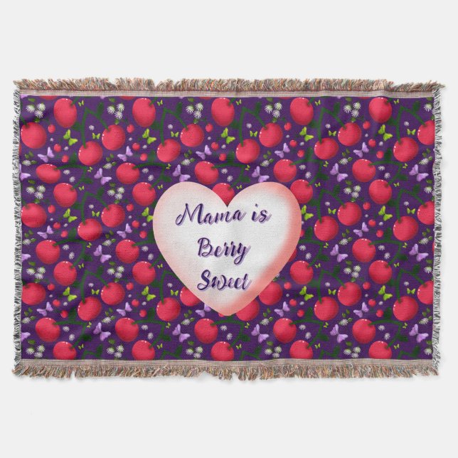 Custom and personalized Cute Cherry Butterfly  Filt (Framsidan)